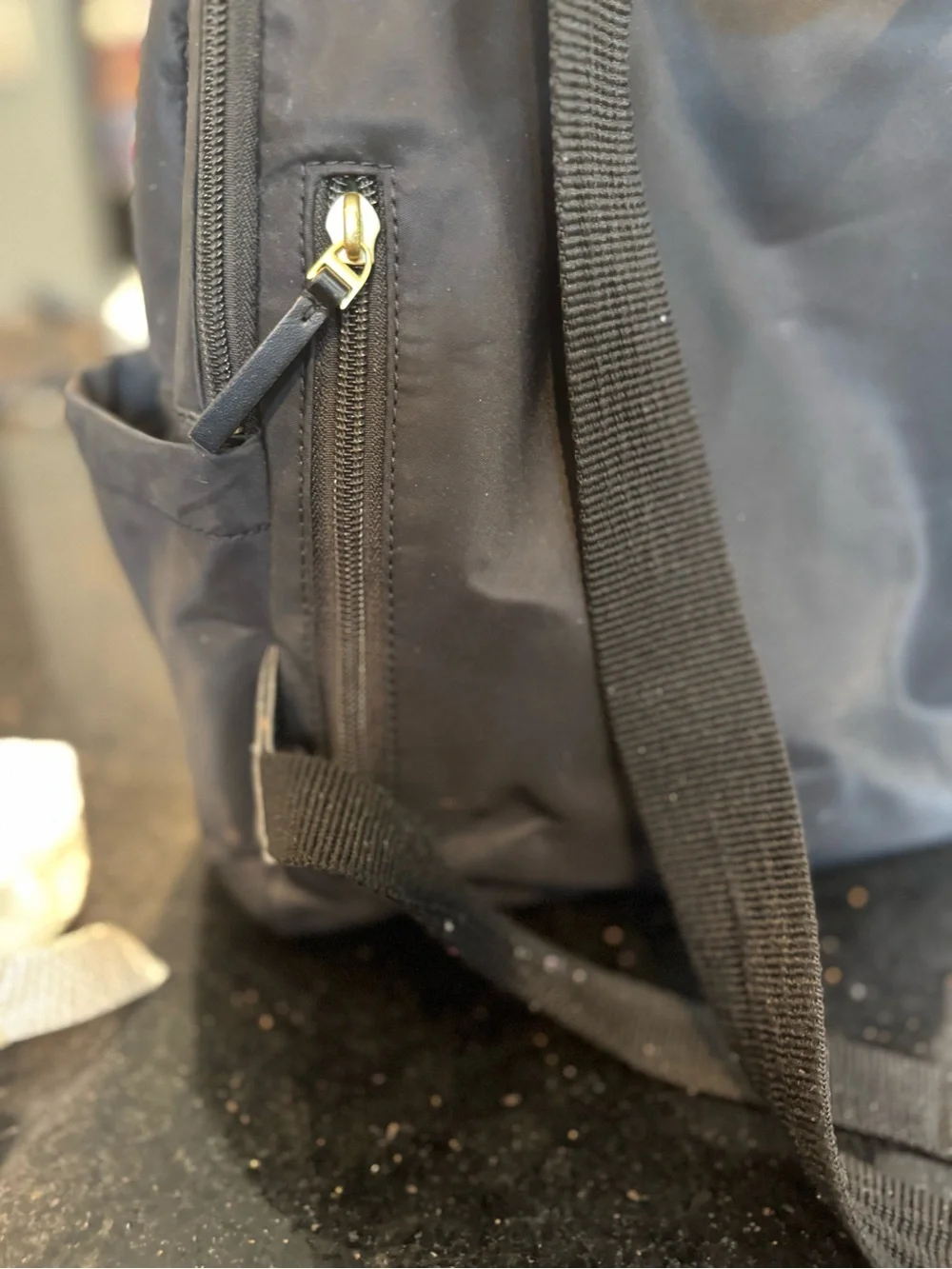 Tory Burch Black Nylon Backpack with Gold-Tone Logo